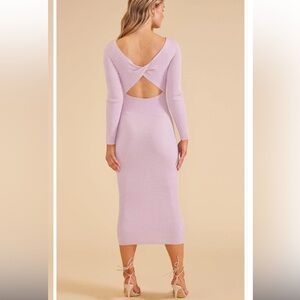 MINKPINK Lilac Long Sleeve Knit Maxi Dress